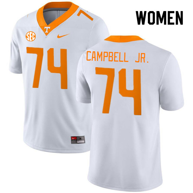 Women #74 John Campbell Jr. Tennessee Volunteers College Football Jerseys Stitched Sale-White